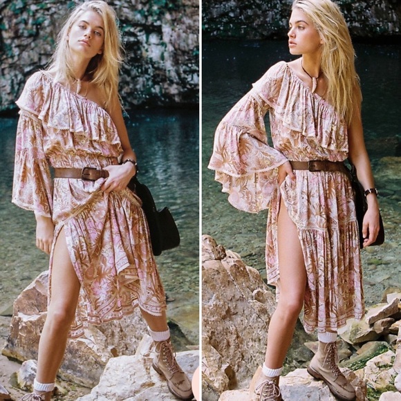 jungle one shoulder dress